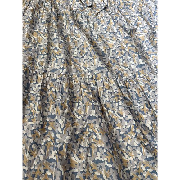 Mirth Vienna Silk Blend Belted Ruffled Floral Print Maxi Dress Green Size XS - Picture 10 of 13